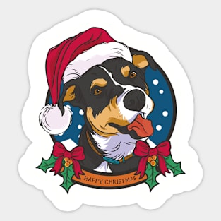 Christmas Dog With Hat Sticker